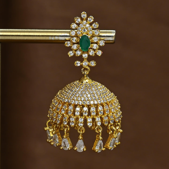 CZ Emerald Jhumka