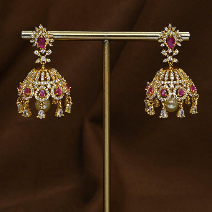 CZ Ruby Earrings