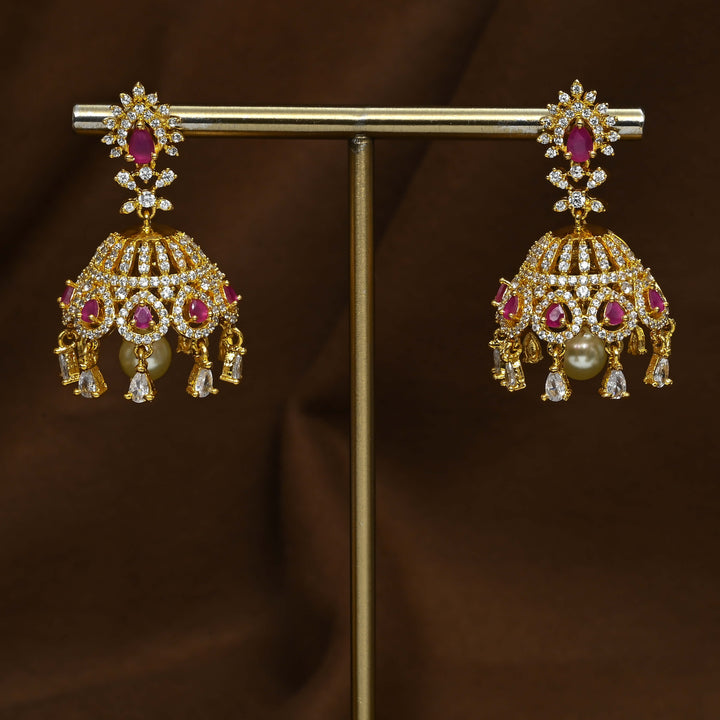 CZ Ruby Earrings