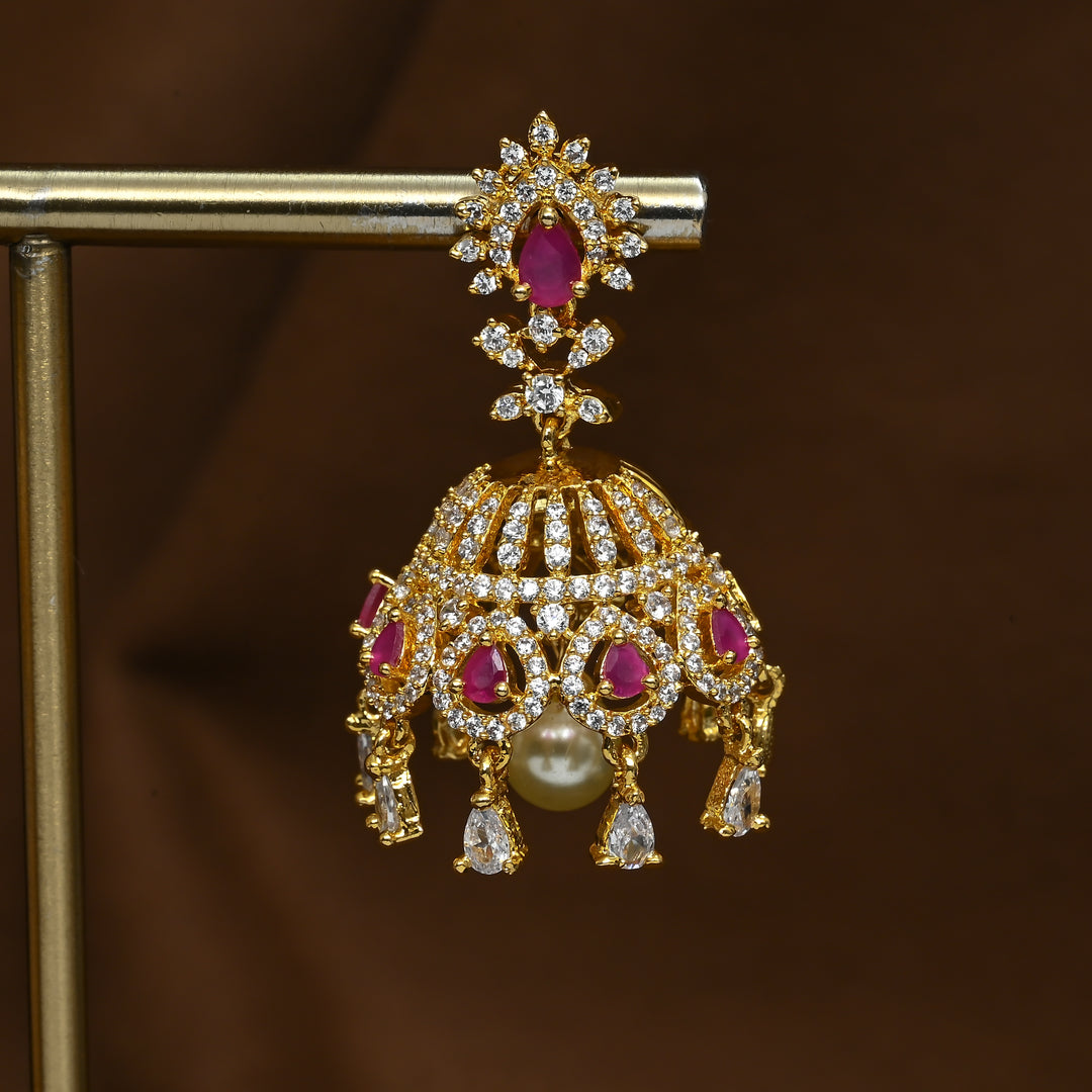 CZ Ruby Earrings