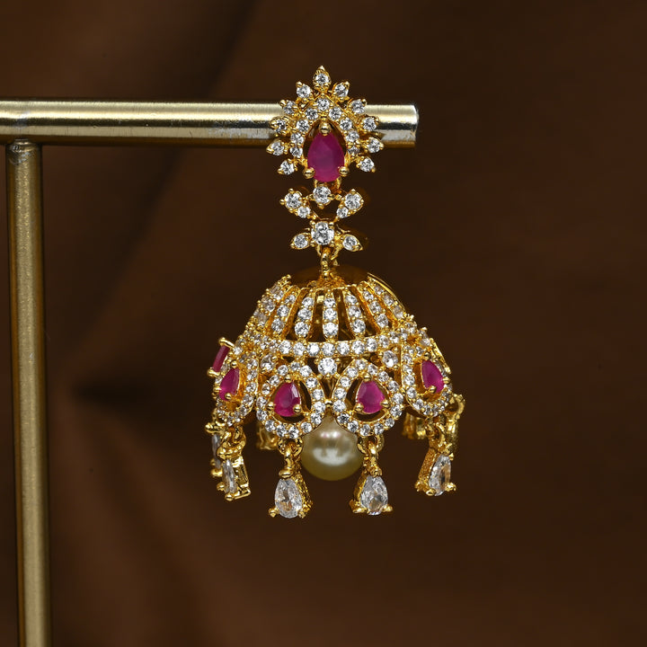 CZ Ruby Earrings