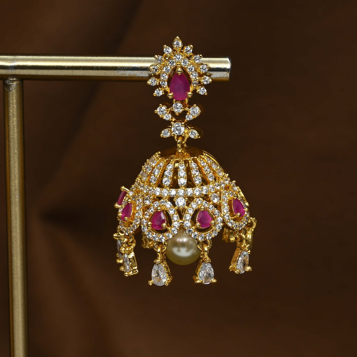 CZ Ruby Earrings