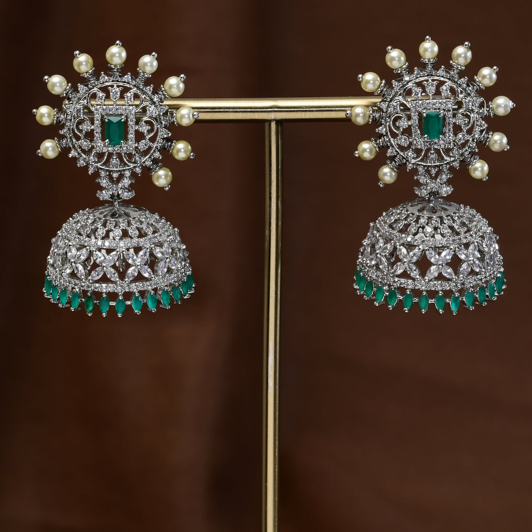 CZ Jhumka Earrings