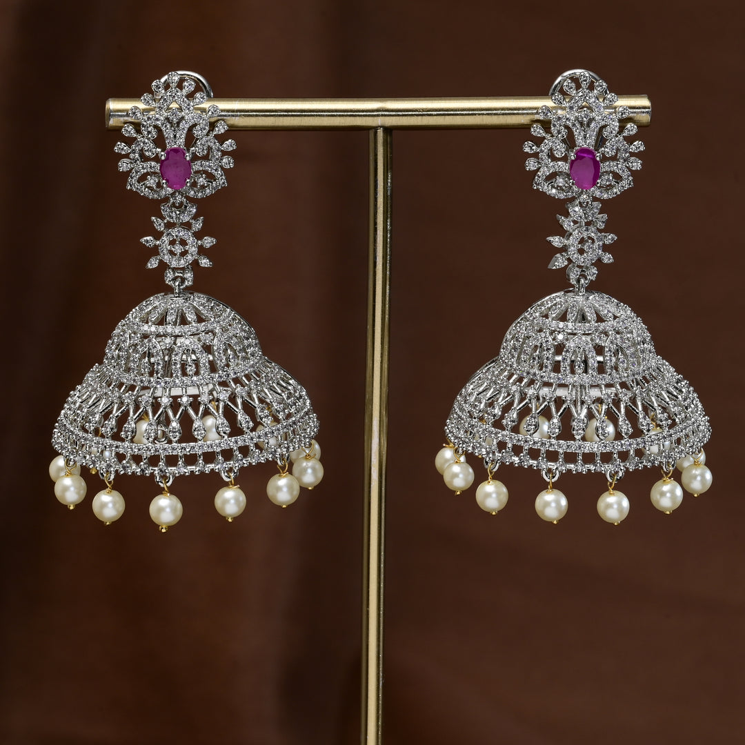 CZ Jhumka Earrings