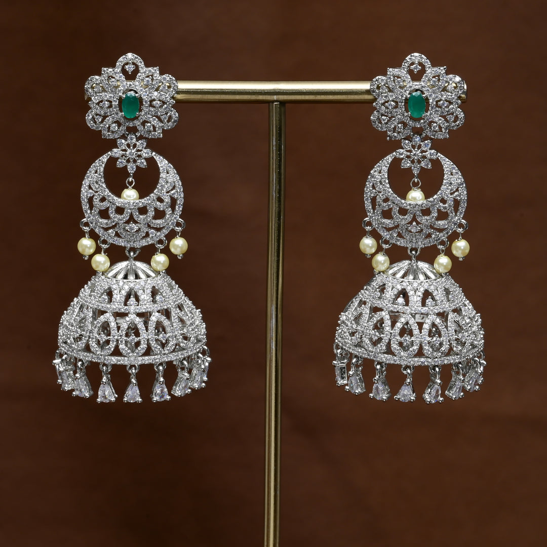 CZ Jhumka Earrings