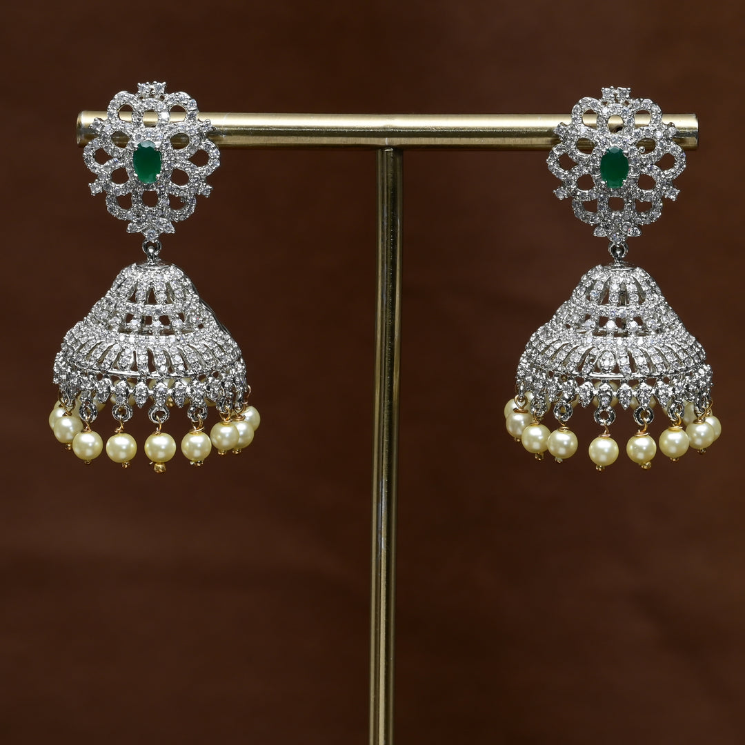 CZ Jhumka Earrings