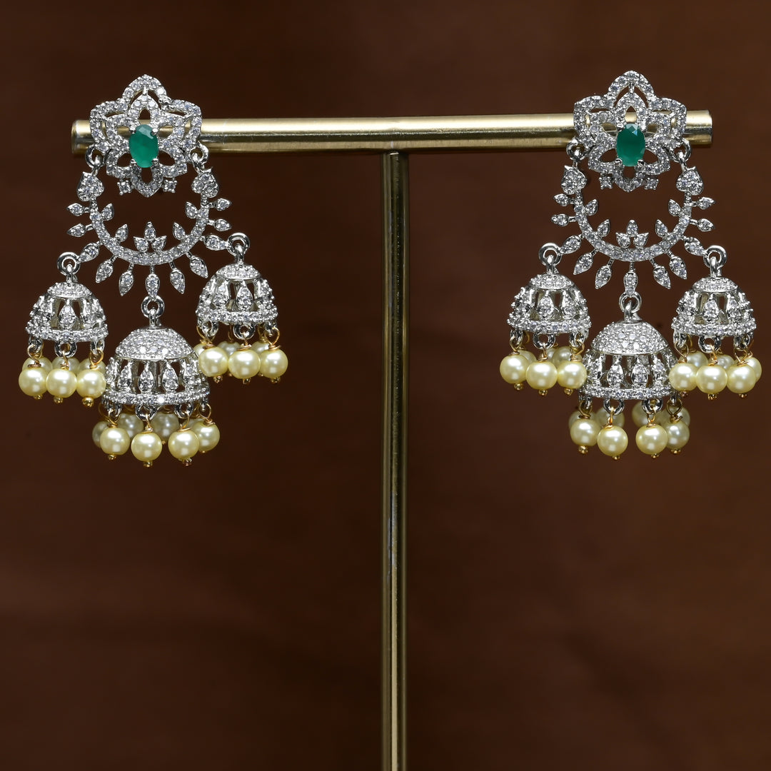 CZ Jhumka Earrings