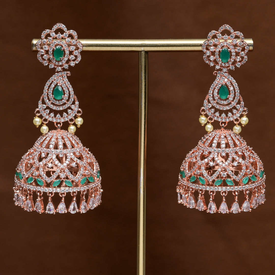 CZ Jhumka Earrings