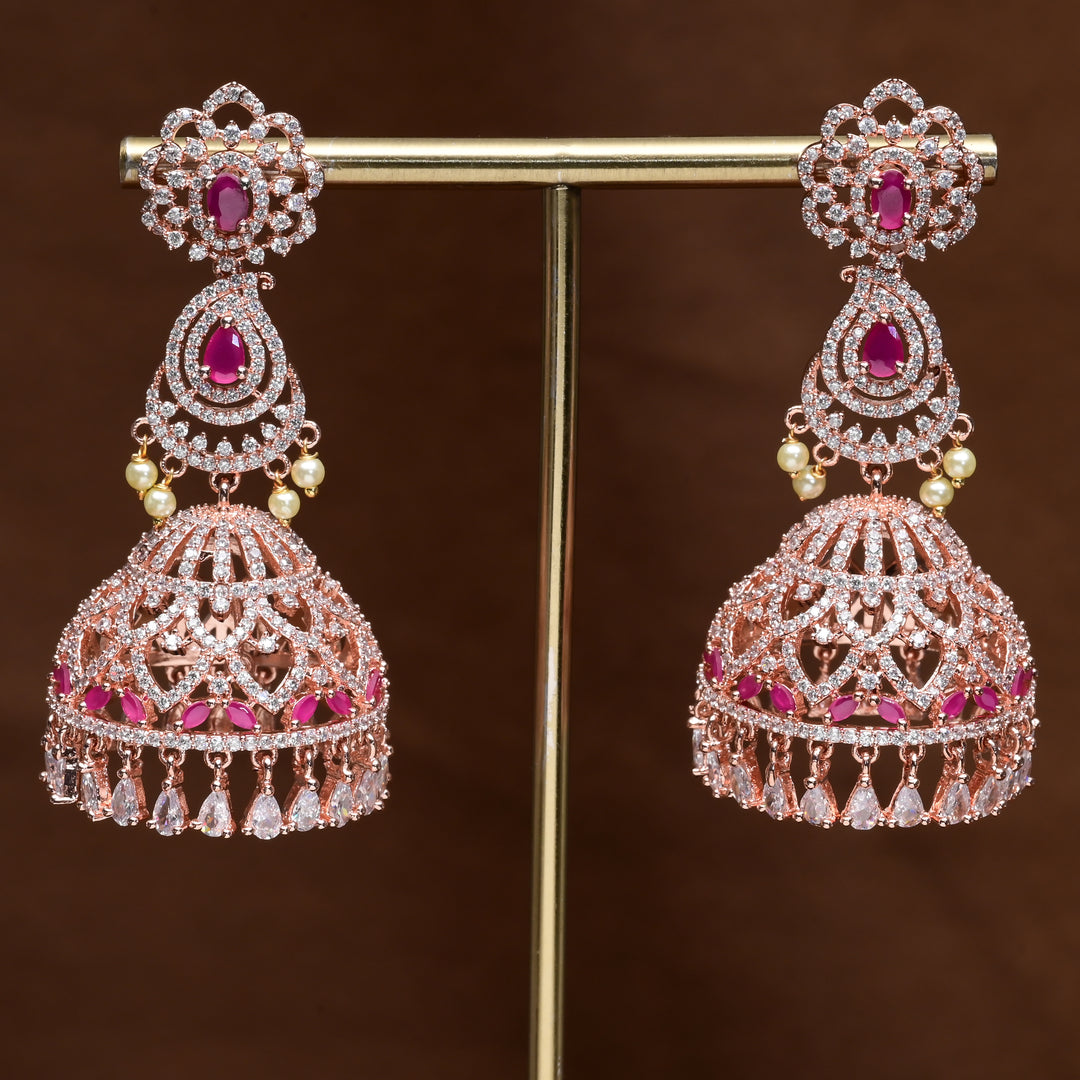 CZ Jhumka Earrings
