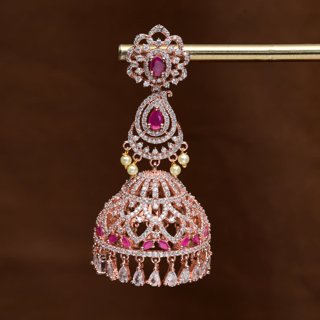 CZ Jhumka Earrings
