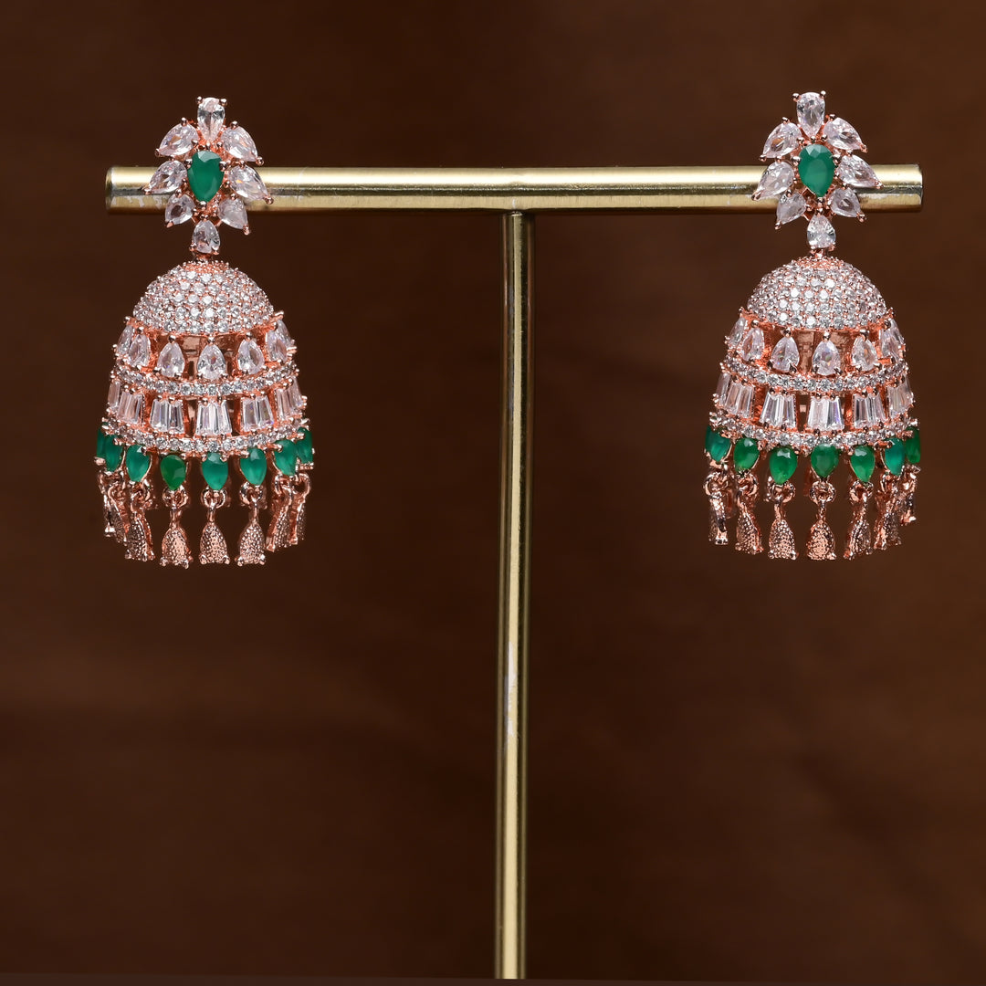 CZ Jhumka Earrings