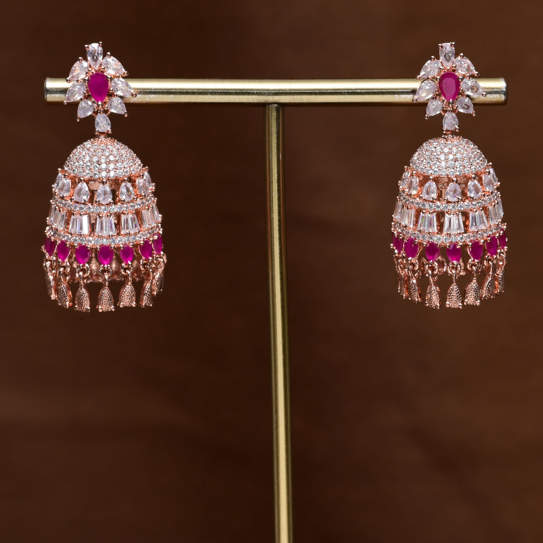 CZ Jhumka Earrings