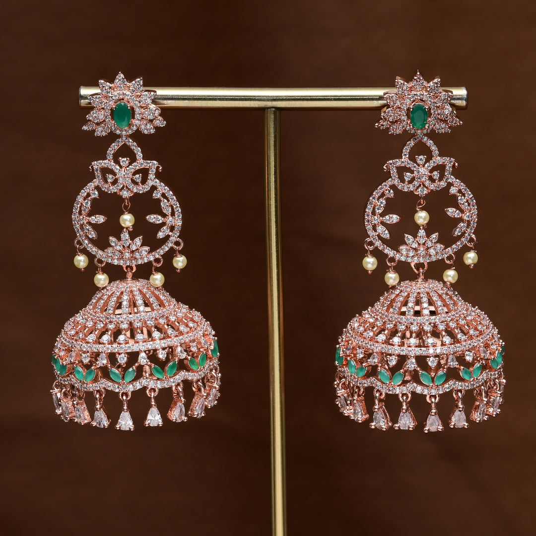 CZ Jhumka Earrings