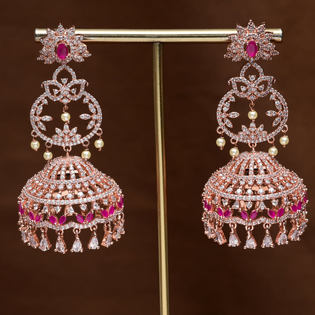CZ Jhumka Earrings