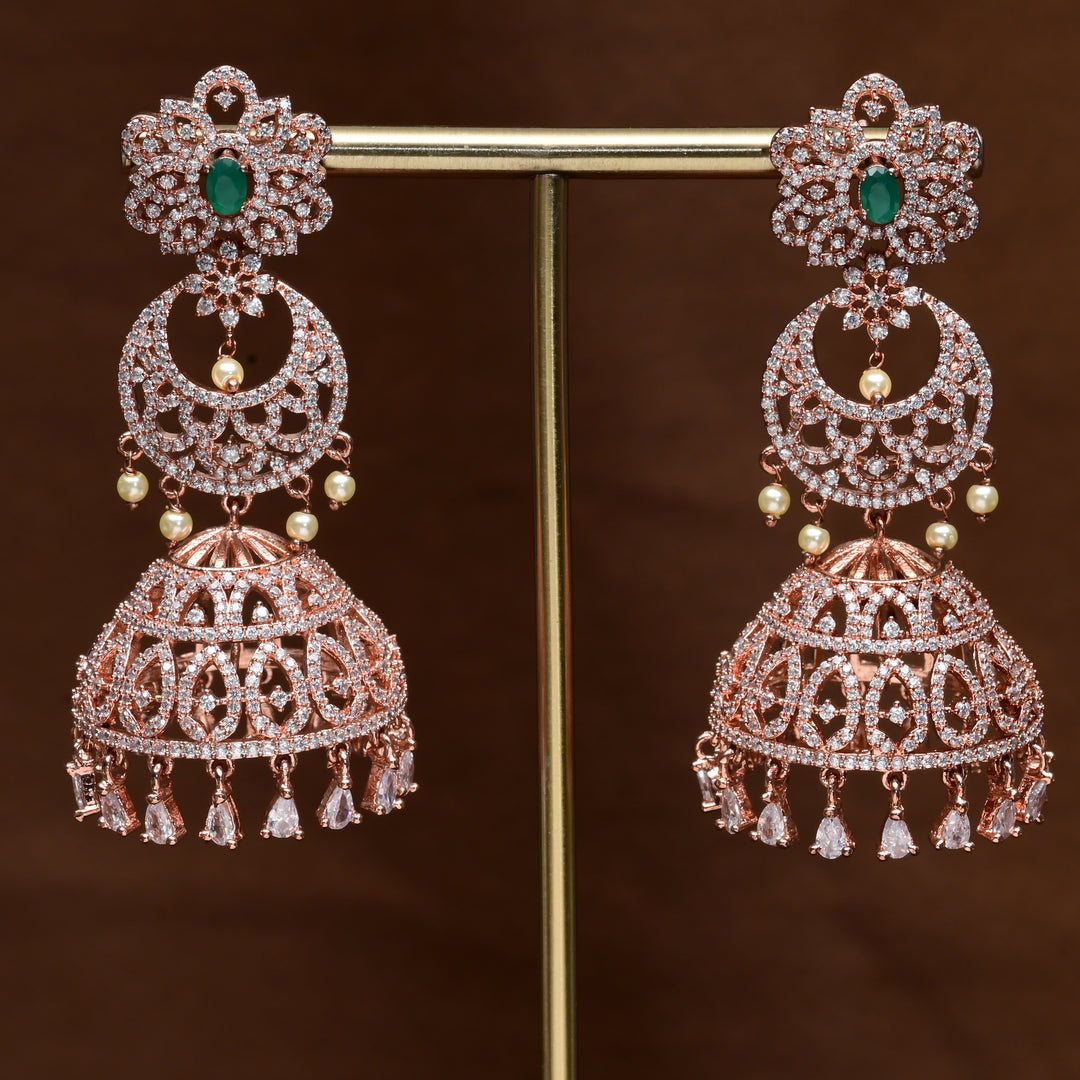 CZ Jhumka Earrings