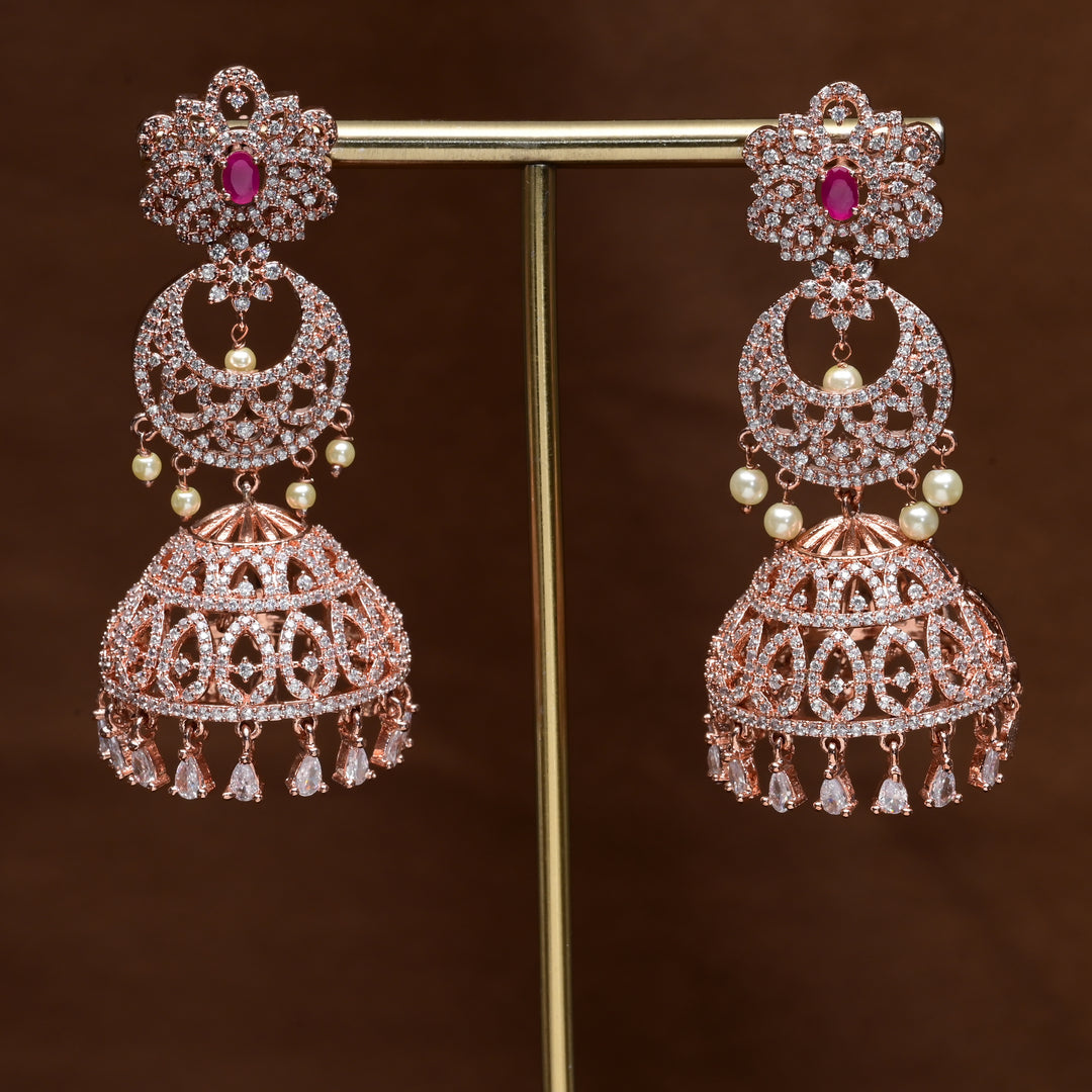 CZ Jhumka Earrings