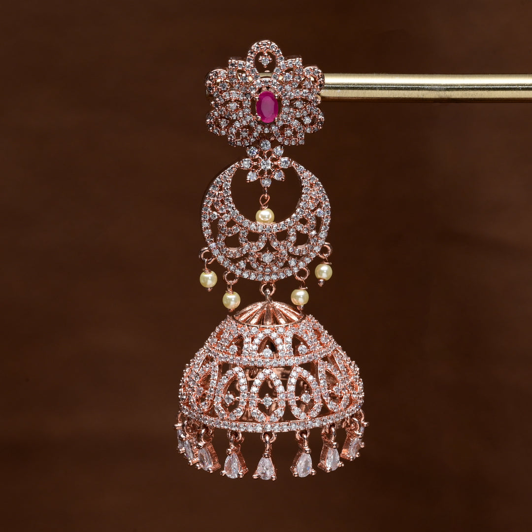 CZ Jhumka Earrings