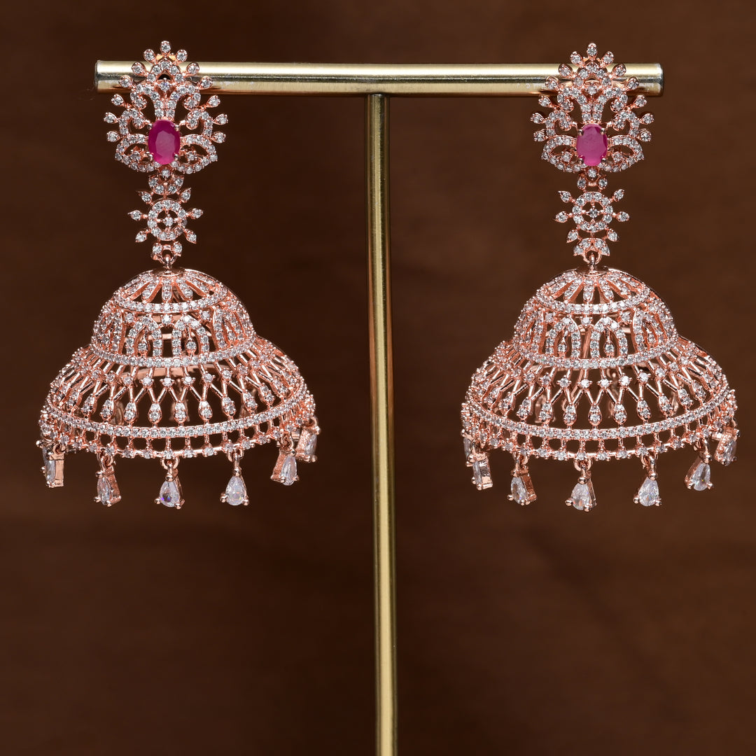 CZ Jhumka Earrings
