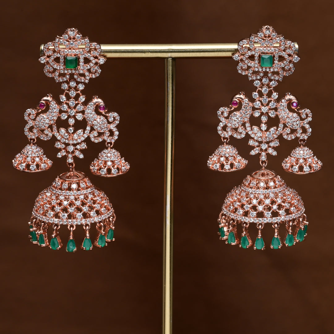 CZ Jhumka Earrings