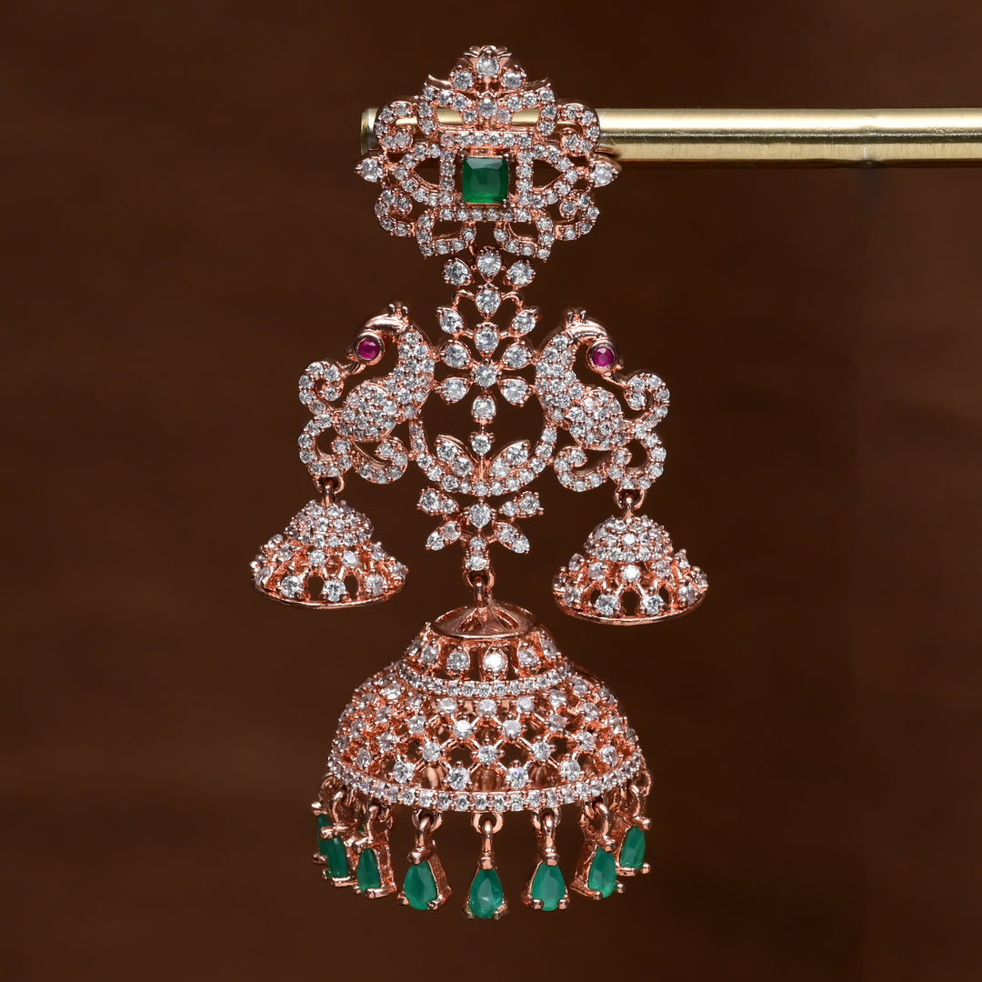 CZ Jhumka Earrings