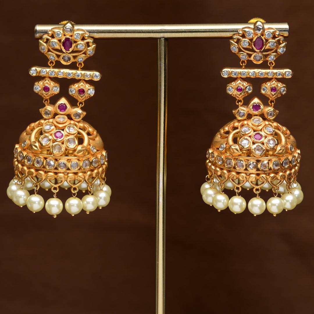 Uncut Polki Jhumka Earrings