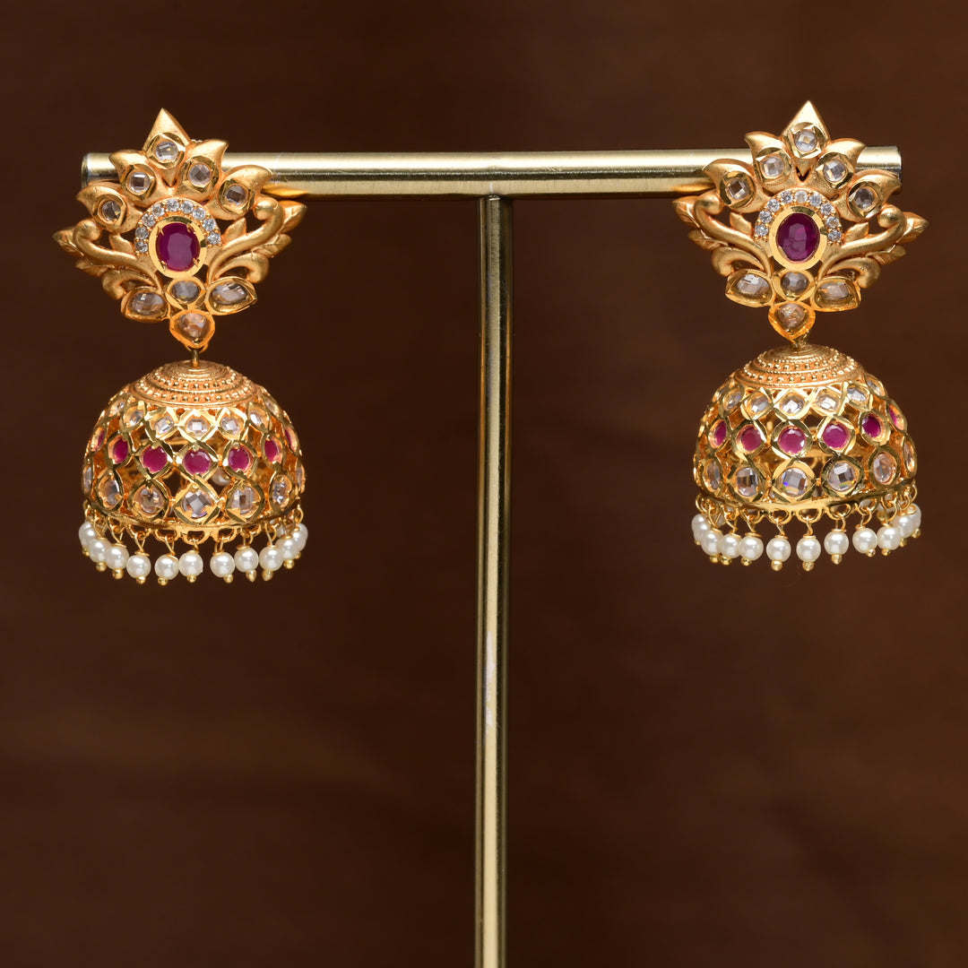 Uncut Polki Jhumka Earrings