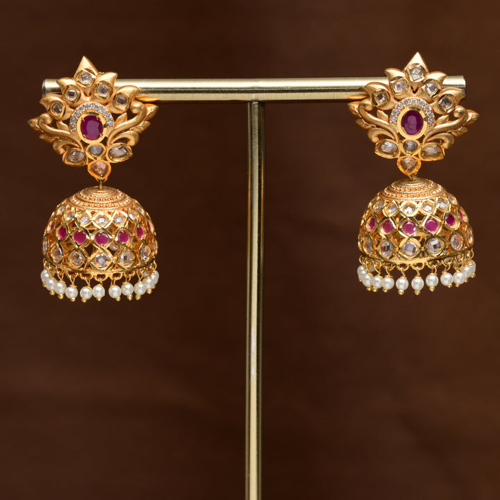 Uncut Polki Jhumka Earrings