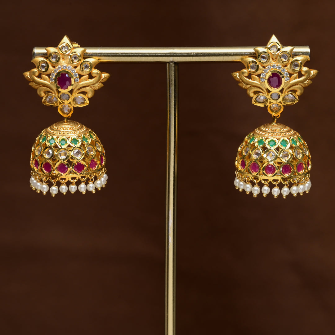 Uncut Polki Jhumka Earrings