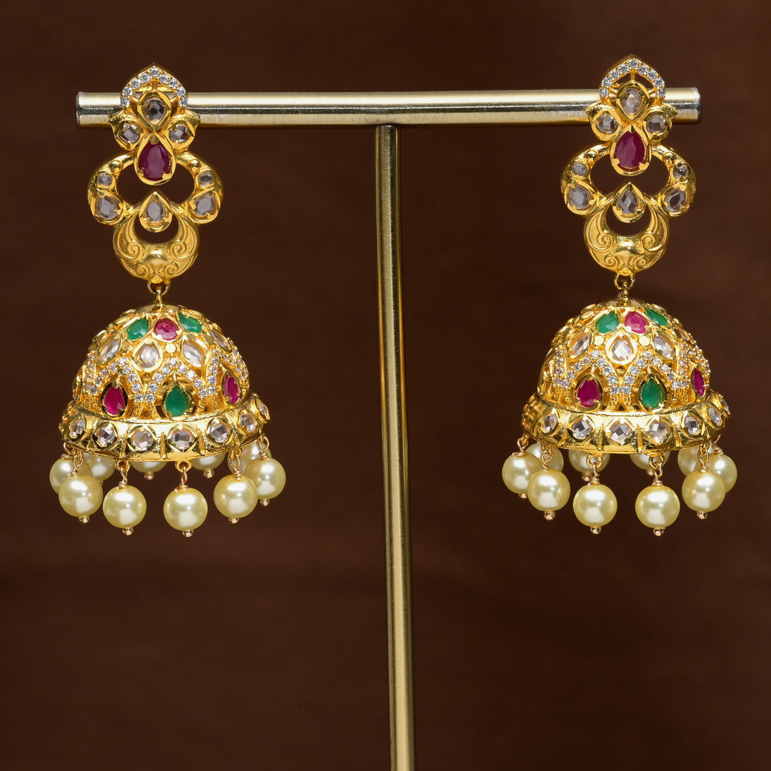 Uncut Polki Jhumka Earrings