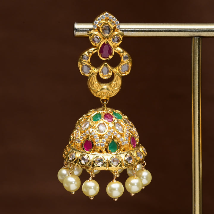 Uncut Polki Jhumka Earrings