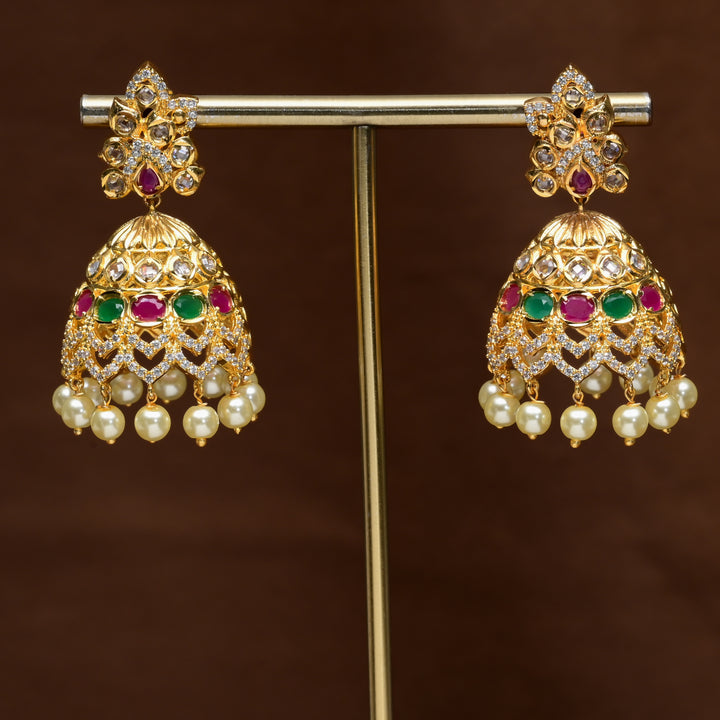 Uncut Polki Jhumka Earrings
