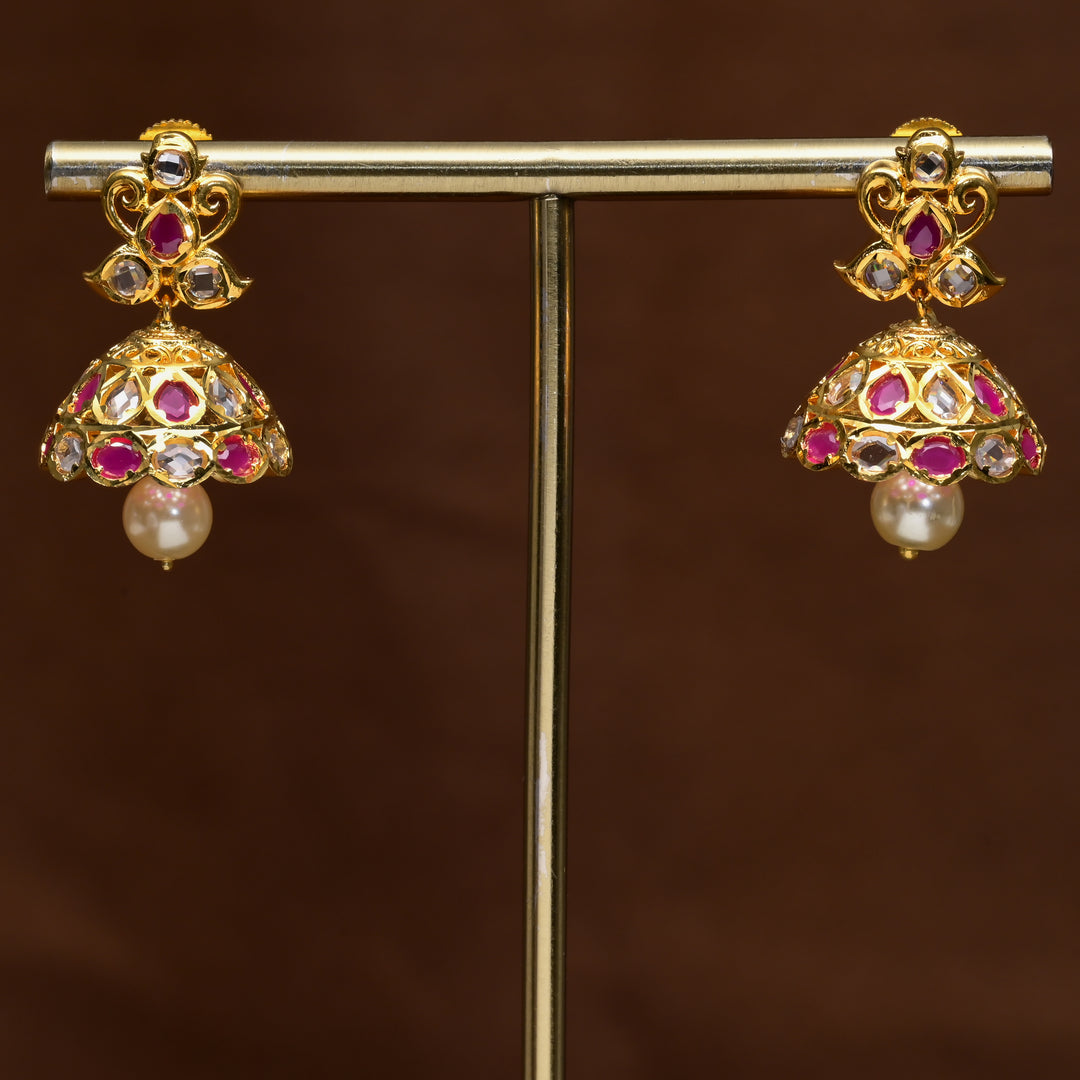 Uncut Polki Jhumka Earrings