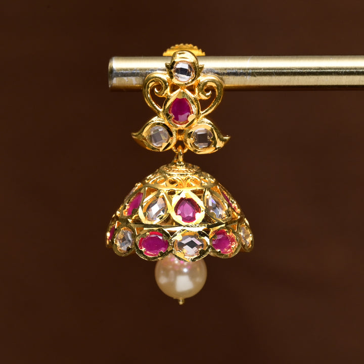 Uncut Polki Jhumka Earrings