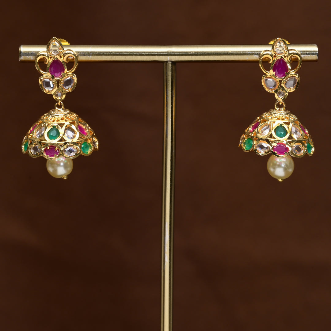 Uncut Polki Jhumka Earrings