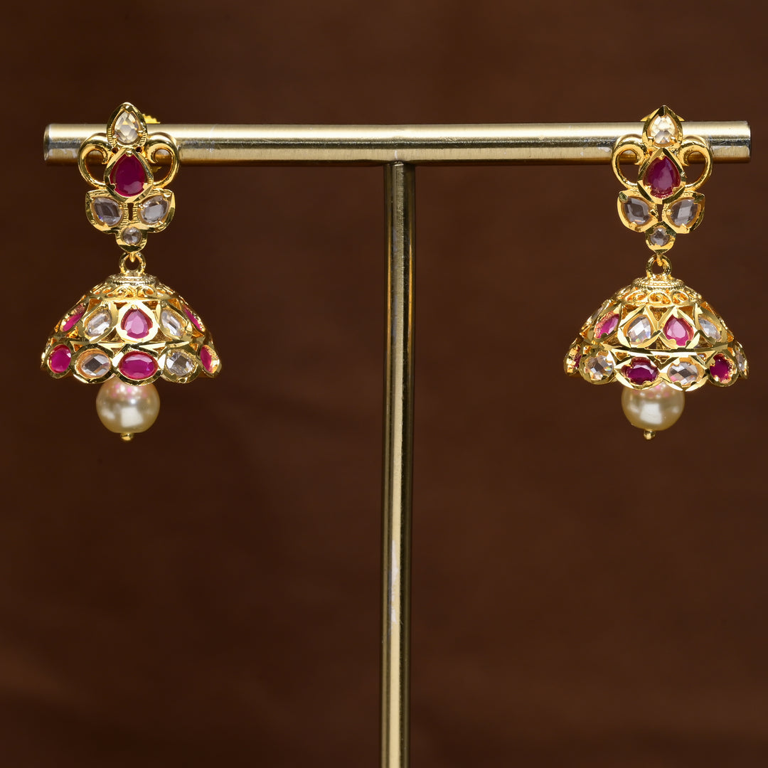 Uncut Polki Jhumka Earrings