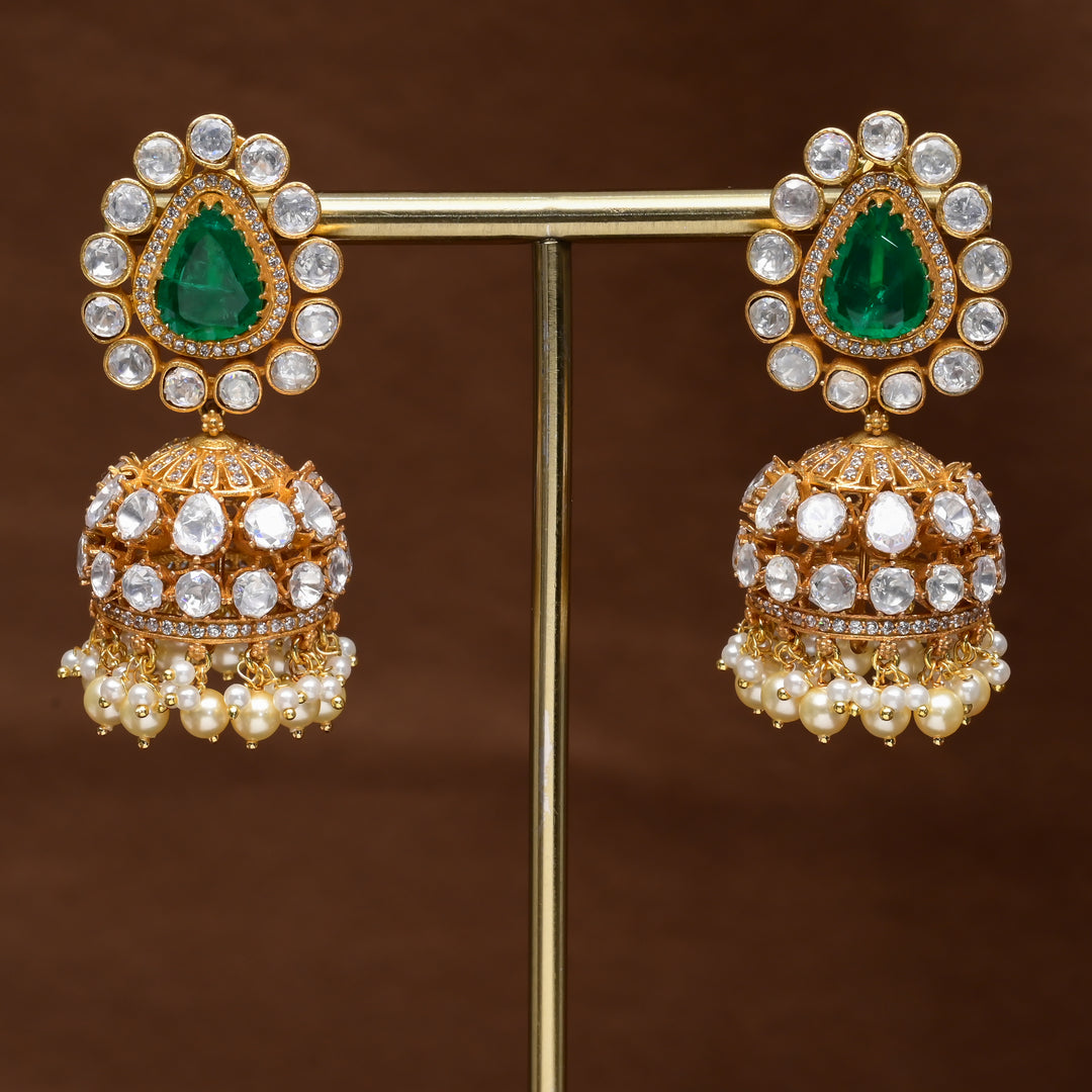 Moissanite Jhumka Earrings