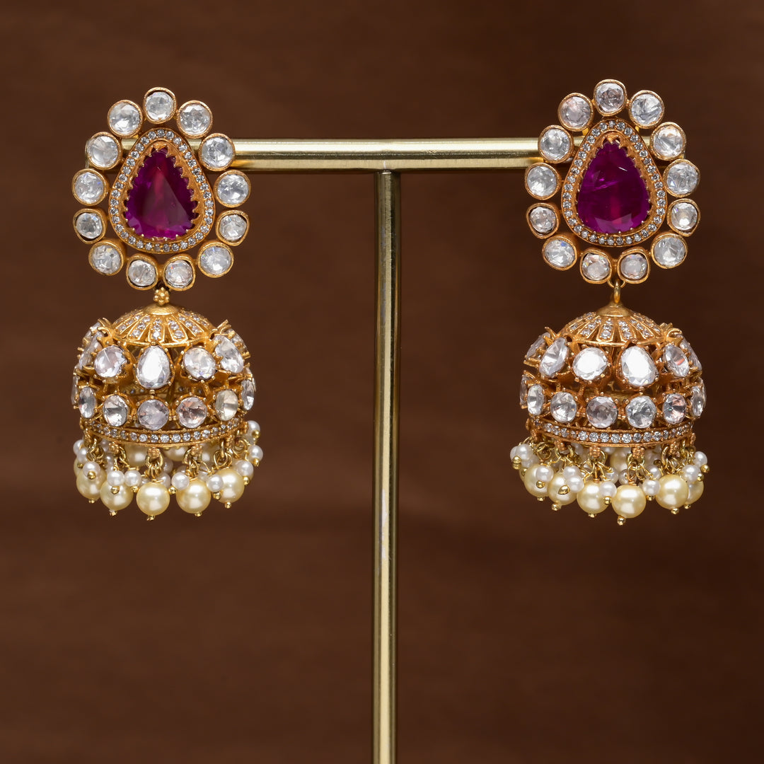 Moissanite Jhumka Earrings