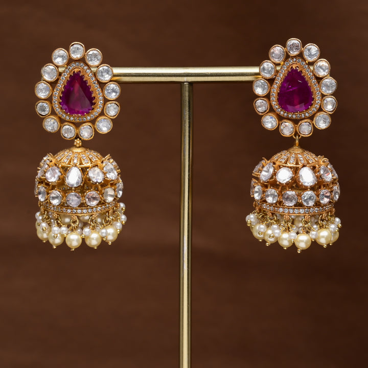 Moissanite Jhumka Earrings