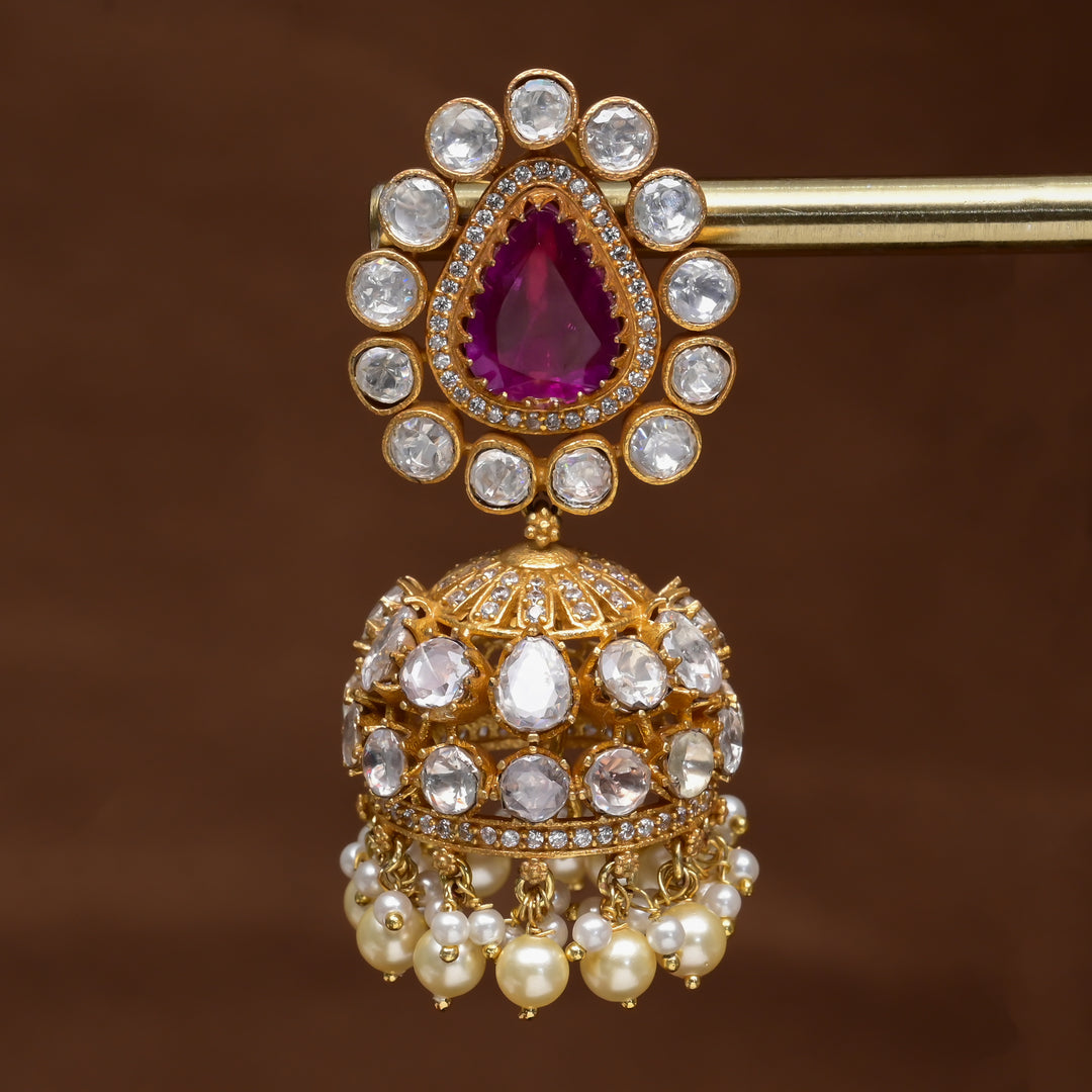 Moissanite Jhumka Earrings