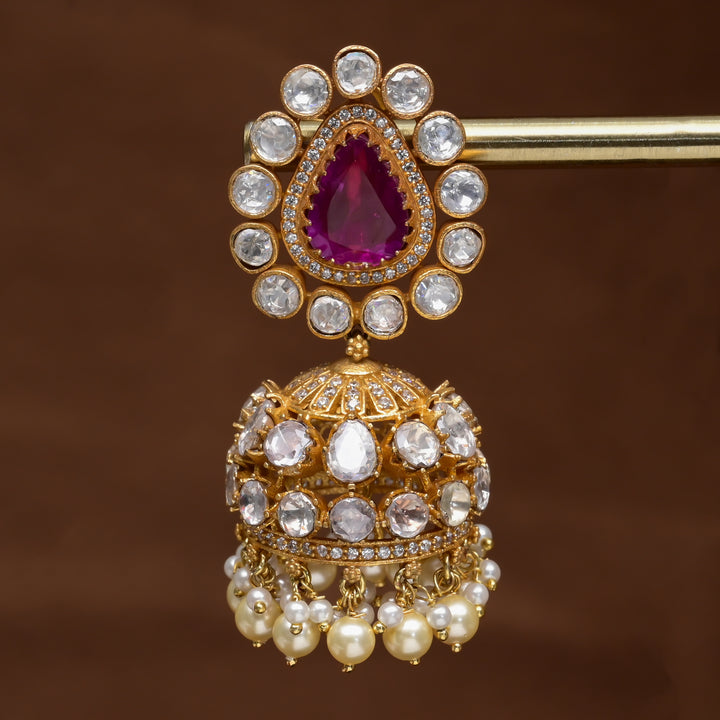 Moissanite Jhumka Earrings