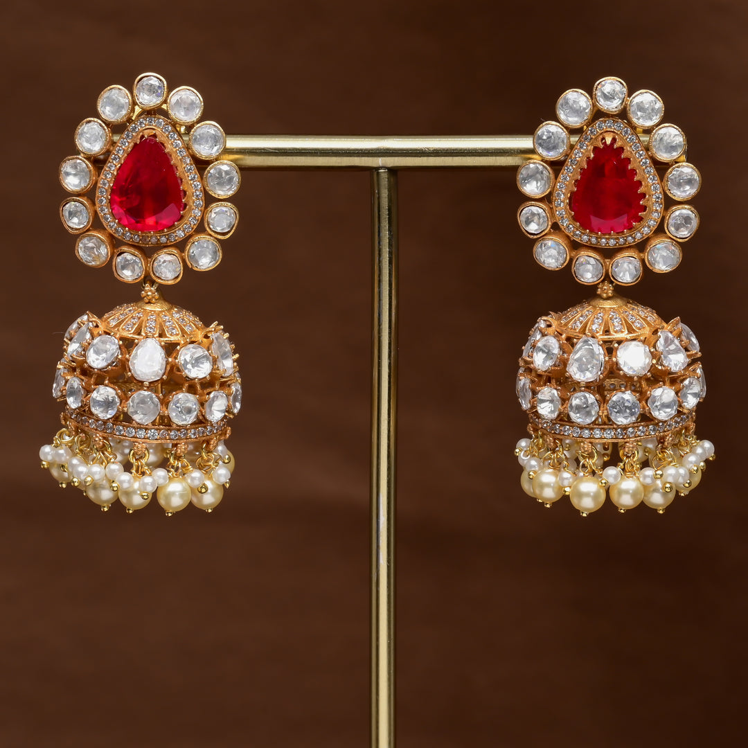 Moissanite Jhumka Earrings