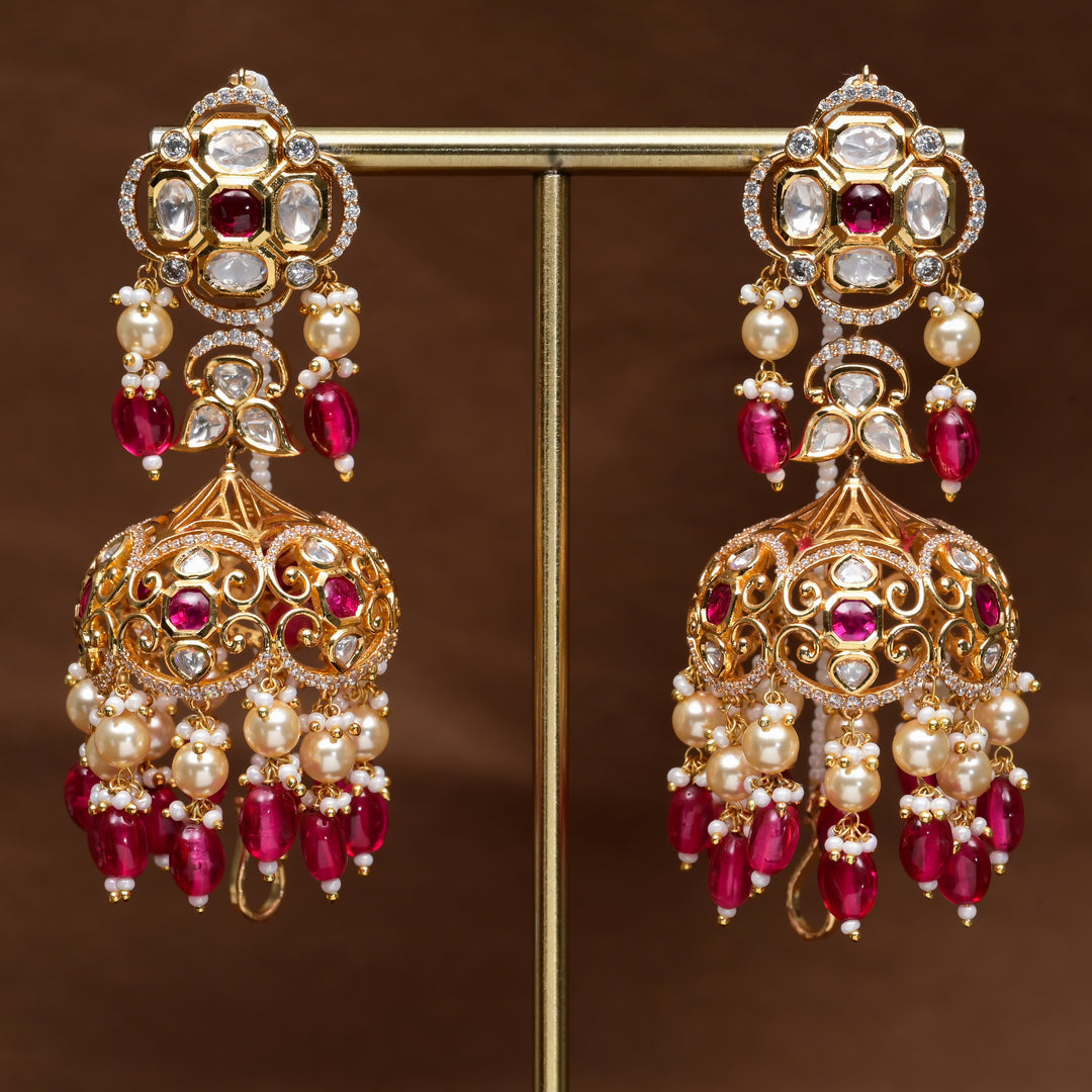 Moissanite Jhumka Earrings