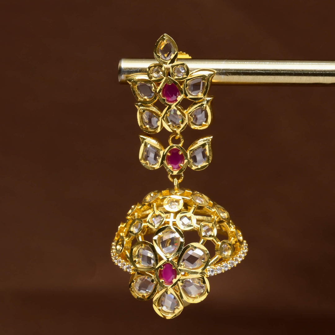 Uncut Polki Jhumka Earrings