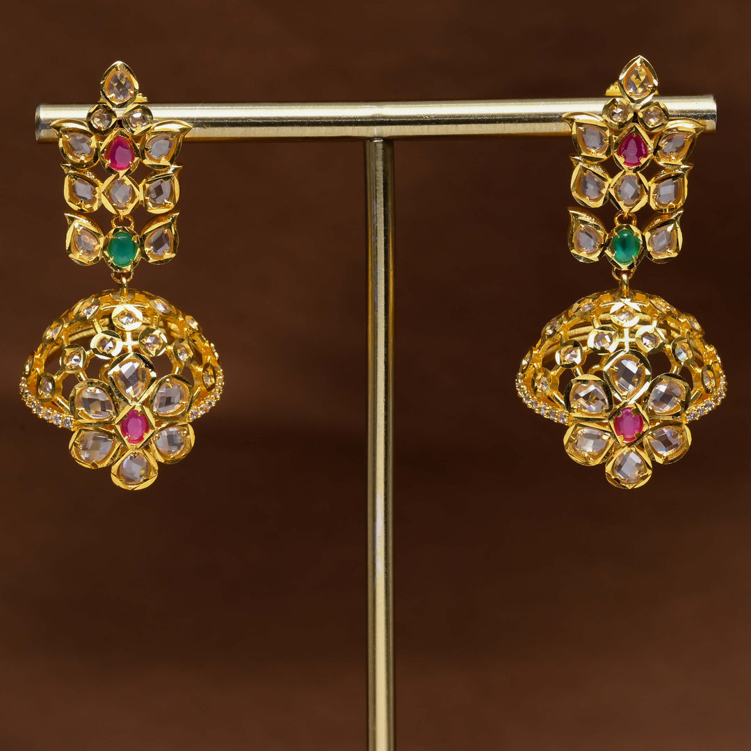 Uncut Polki Jhumka Earrings