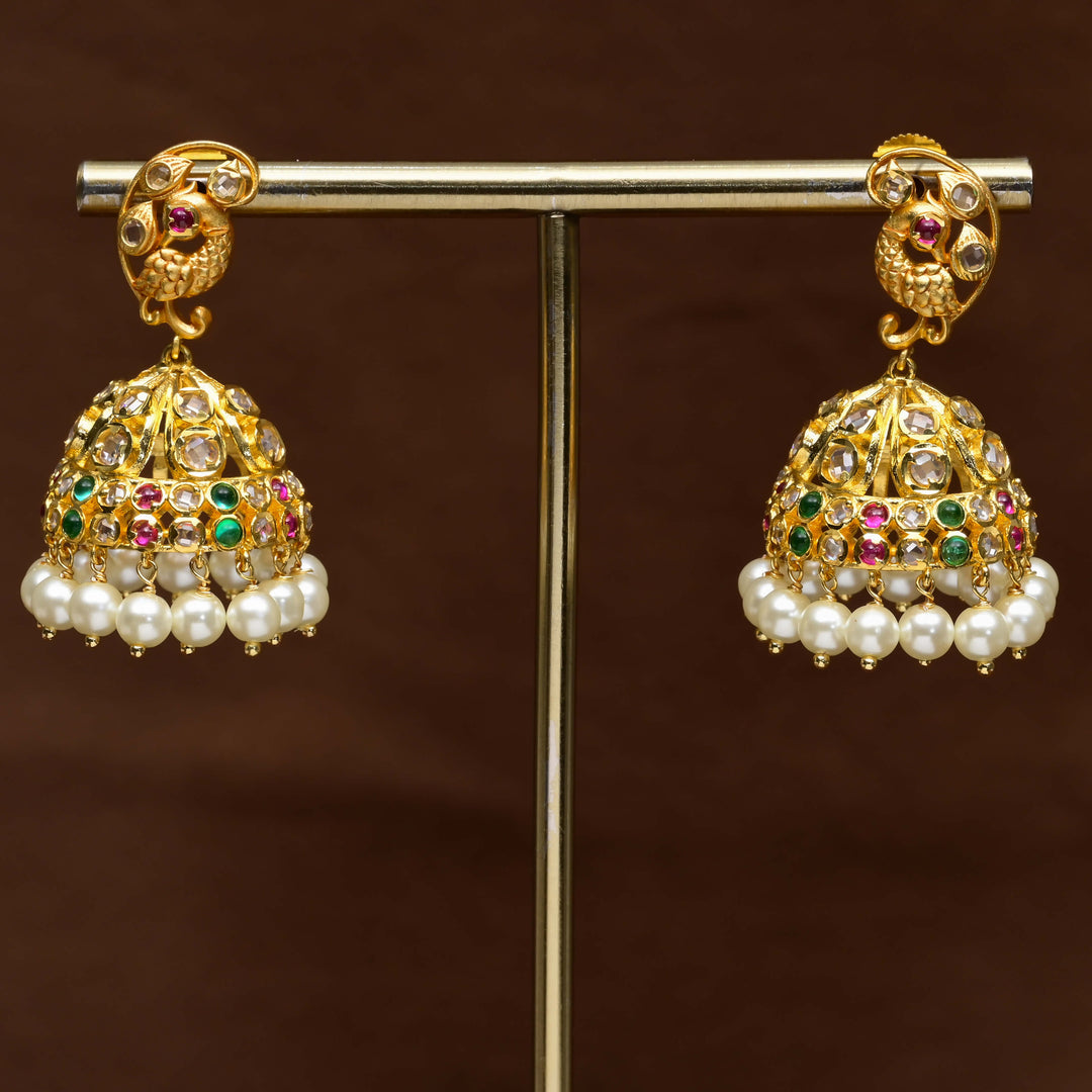 Uncut Polki Jhumka Earrings