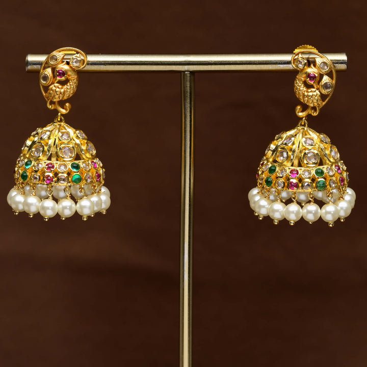 Uncut Polki Jhumka Earrings