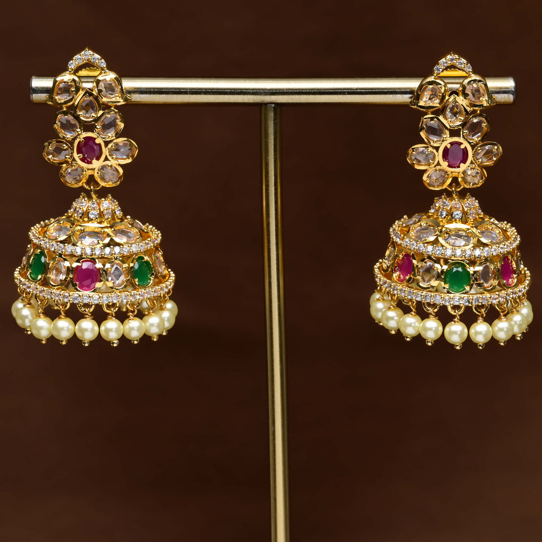 Uncut Polki Jhumka Earrings