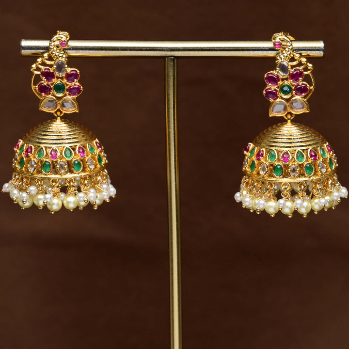 Uncut Polki Jhumka Earrings
