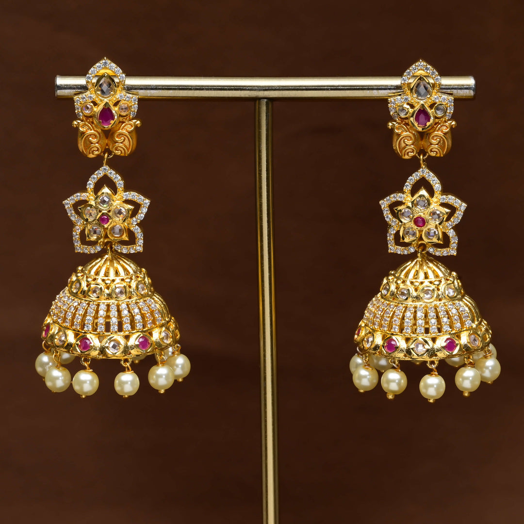 Uncut Polki Jhumka Earrings