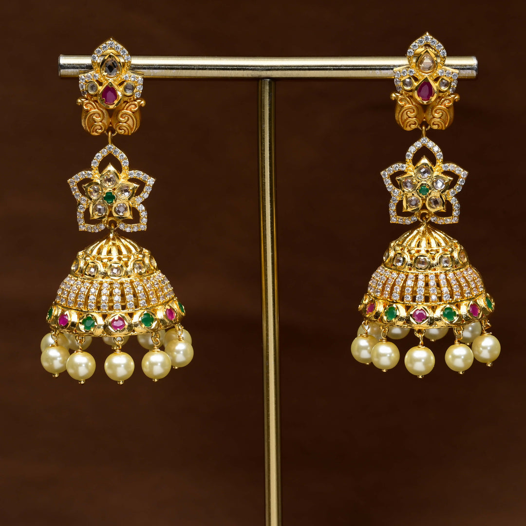 Uncut Polki Jhumka Earrings